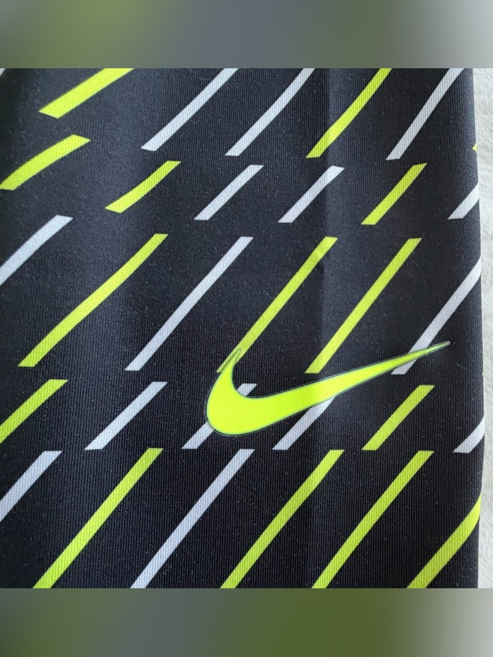 NIKE Pro Neon Yellow, Black & White Bolt Print Dri-Fit Leggings NWOTs - Picture 5 of 12